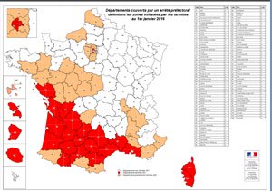 Carte infestation termites COTE D OR